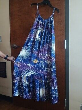 NWOT/ BRONZINI & MERCEDEZ SALAZAR celestial maxi dress